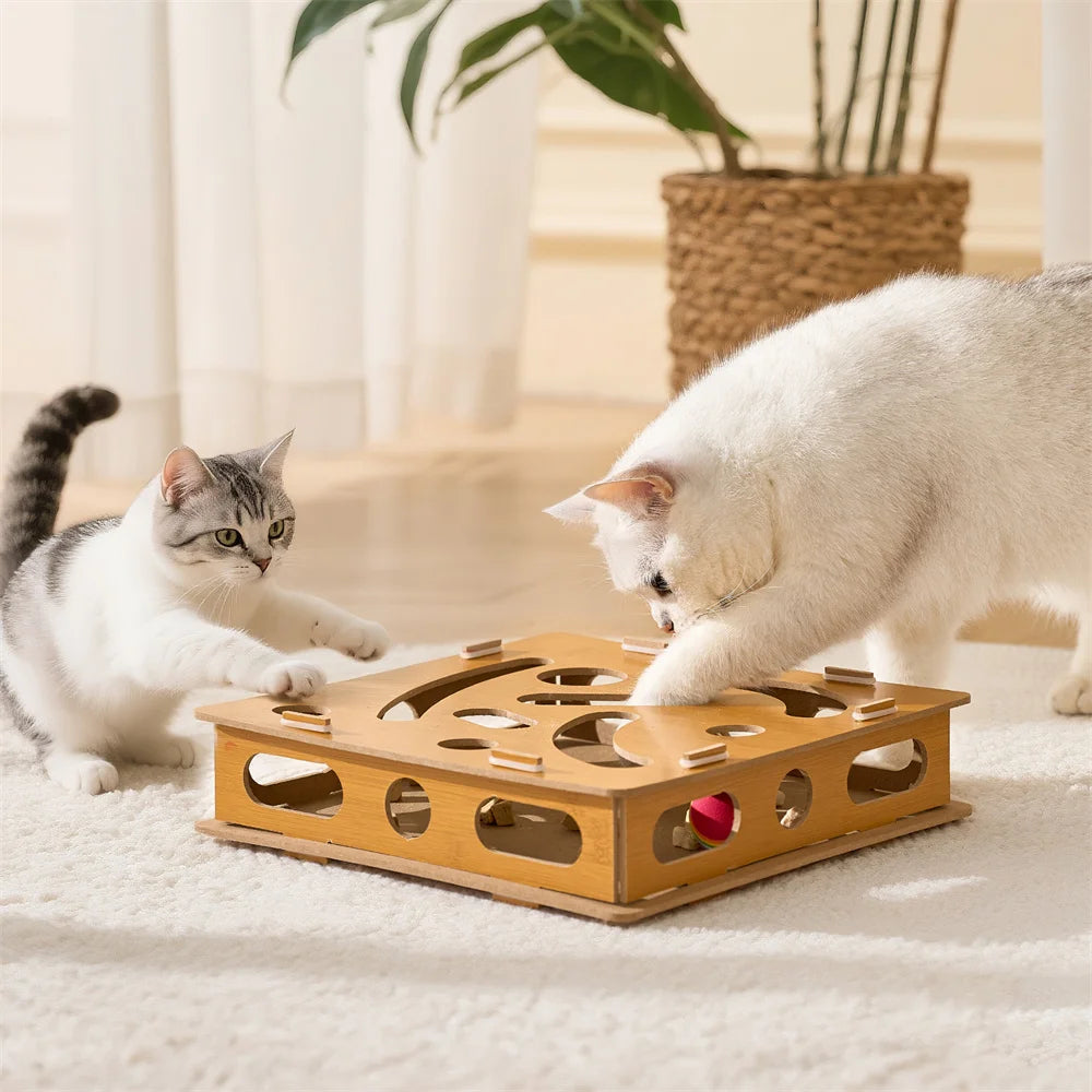 Jouet interactifs en bois pour chats