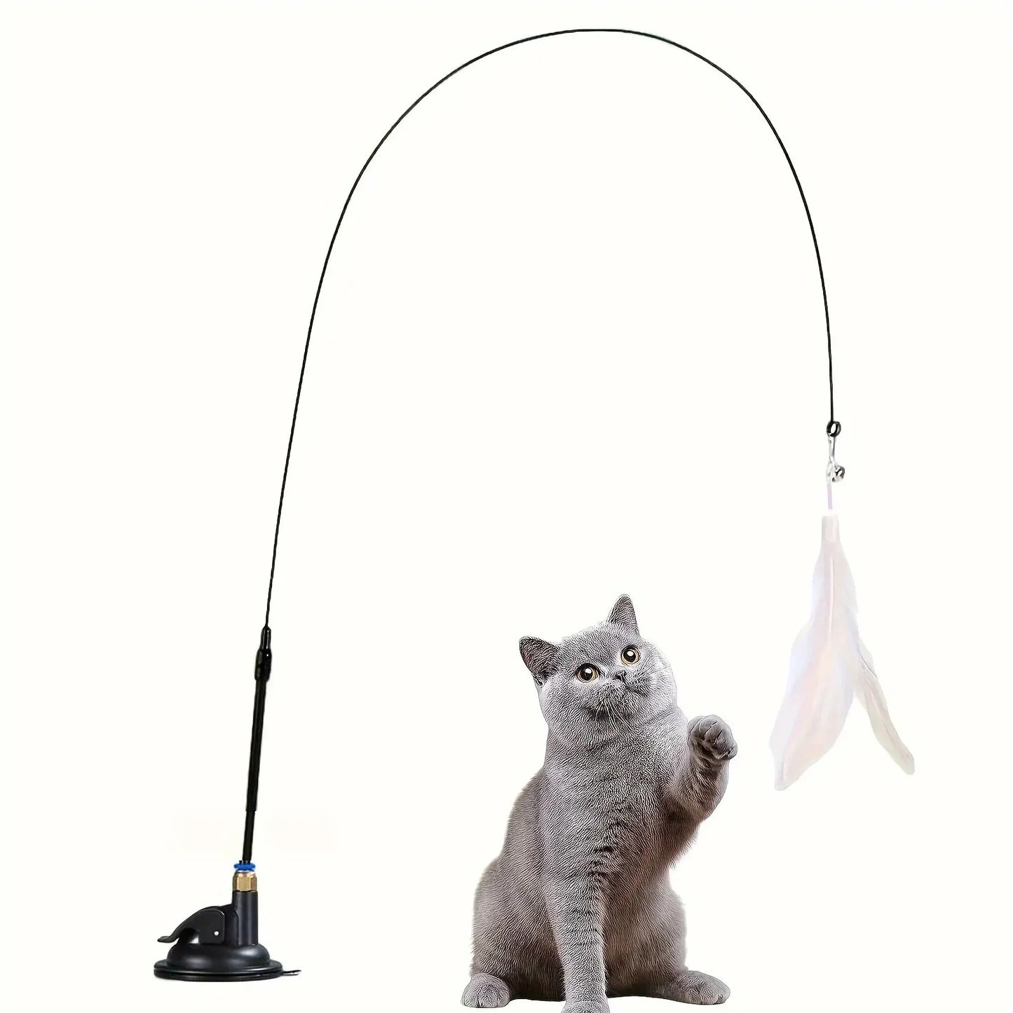 Jouet baguette d’accroche avec plume pour chats