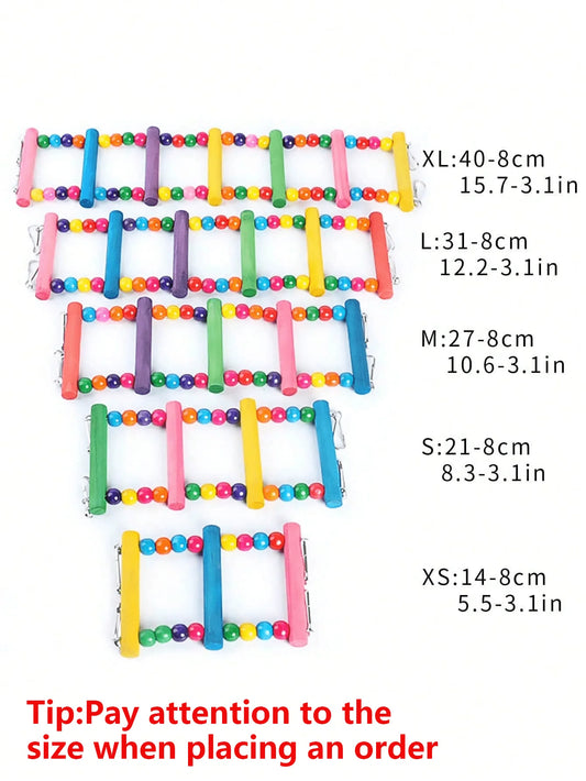 Échelle et balançoire en bois coloré pour oiseaux