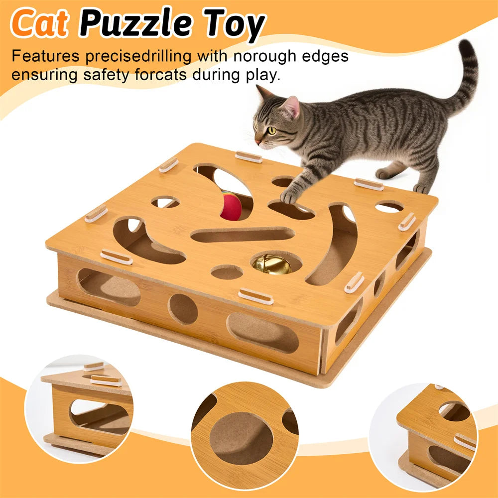 Jouet interactifs en bois pour chats
