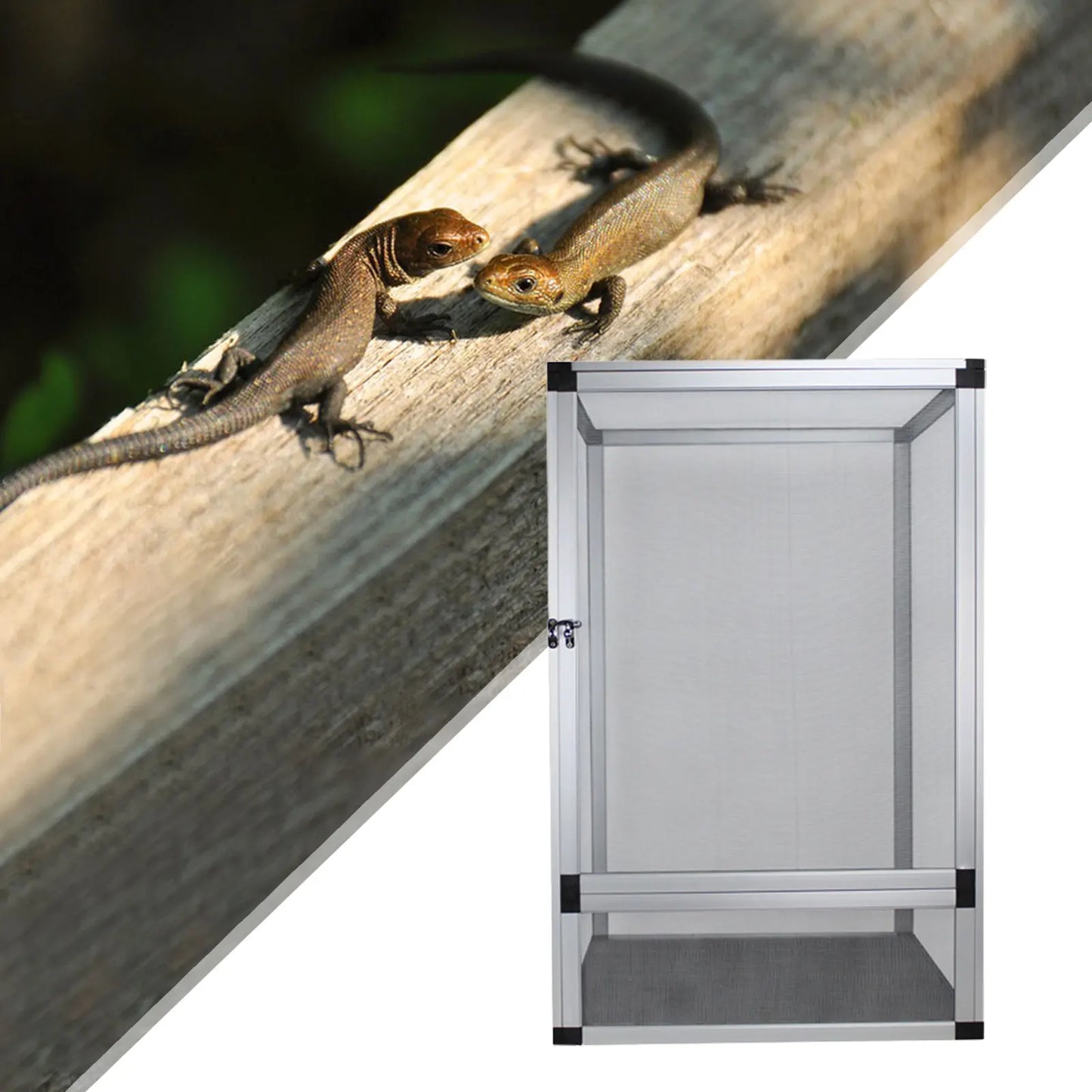 Reptile Terrarium Pet Enclosure Front Door Dismantling Reptile Cage Interaction Tank for Snake Gecko Chameleons Bearded Dragons