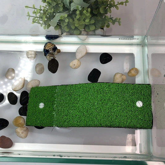 Reptile Ramp Platform Turtle Basking Rectangular Sunbathing Floating Platform Simulation Natural Lawn Habitat Climbing Ladder