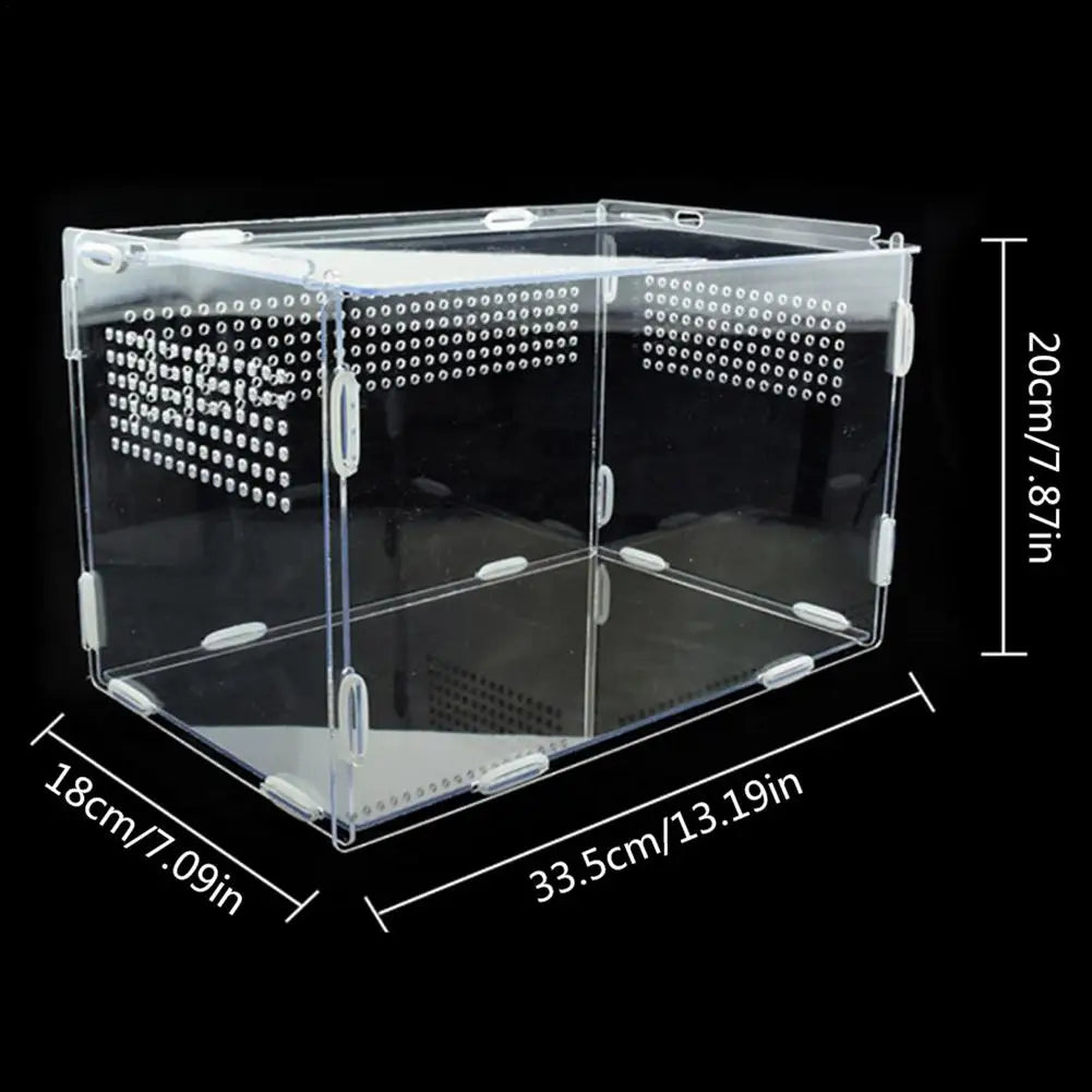 Reptile Breeding Box Lizard Centipede Spider Chameleon Terrarium Ornamental Box Acrylic Terrarium Transparent Box Pet Supplies