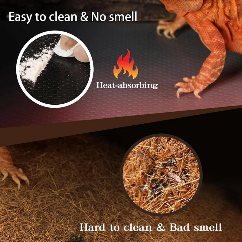 Reptile Mat,Reptile Terrarium Substrate Liner For Leopard Gecko, Lizard,Snake,Tortoise,Reptile Flooring