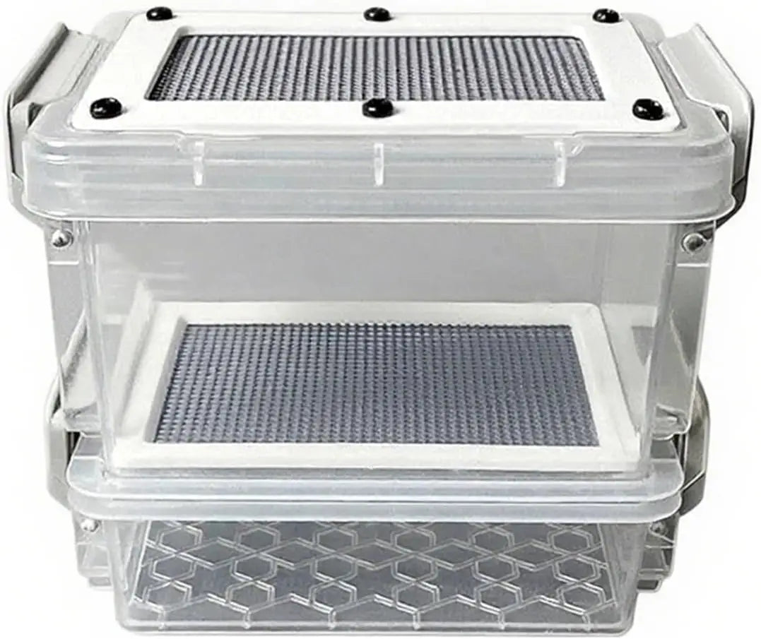 Reptile Feeding Box Transparentk Acrylic Reptile Feeder Food Storage for Lizards Chameleons Mealworms Crickets Dubia Cockroaches