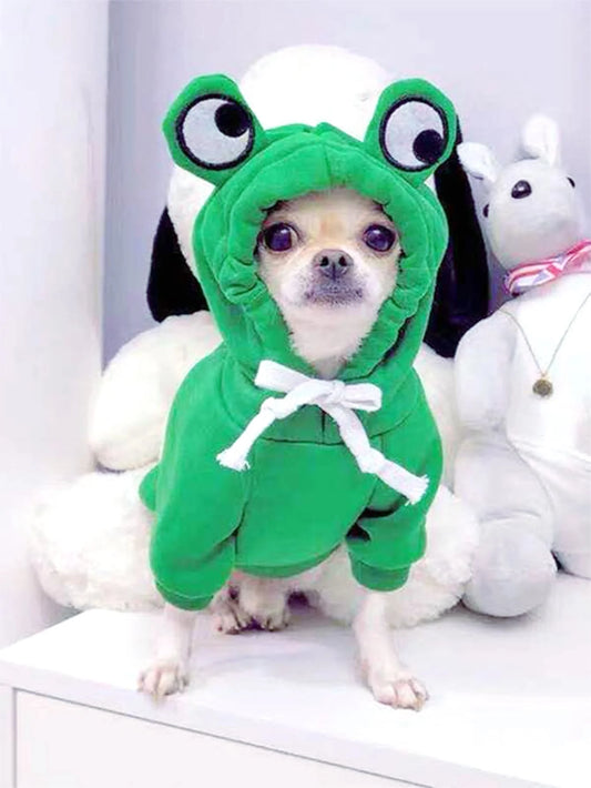 Sweat à capuche vert pour chien