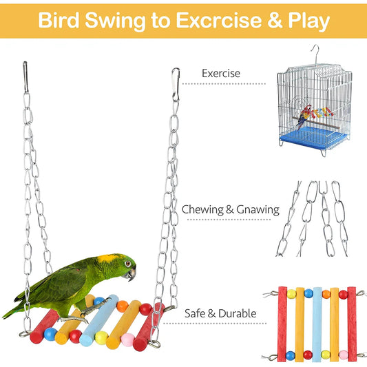 11 jouets d’oiseaux en bois