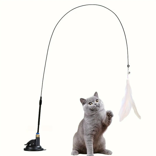 Jouet baguette d’accroche avec plume pour chats