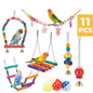 11 jouets d’oiseaux en bois