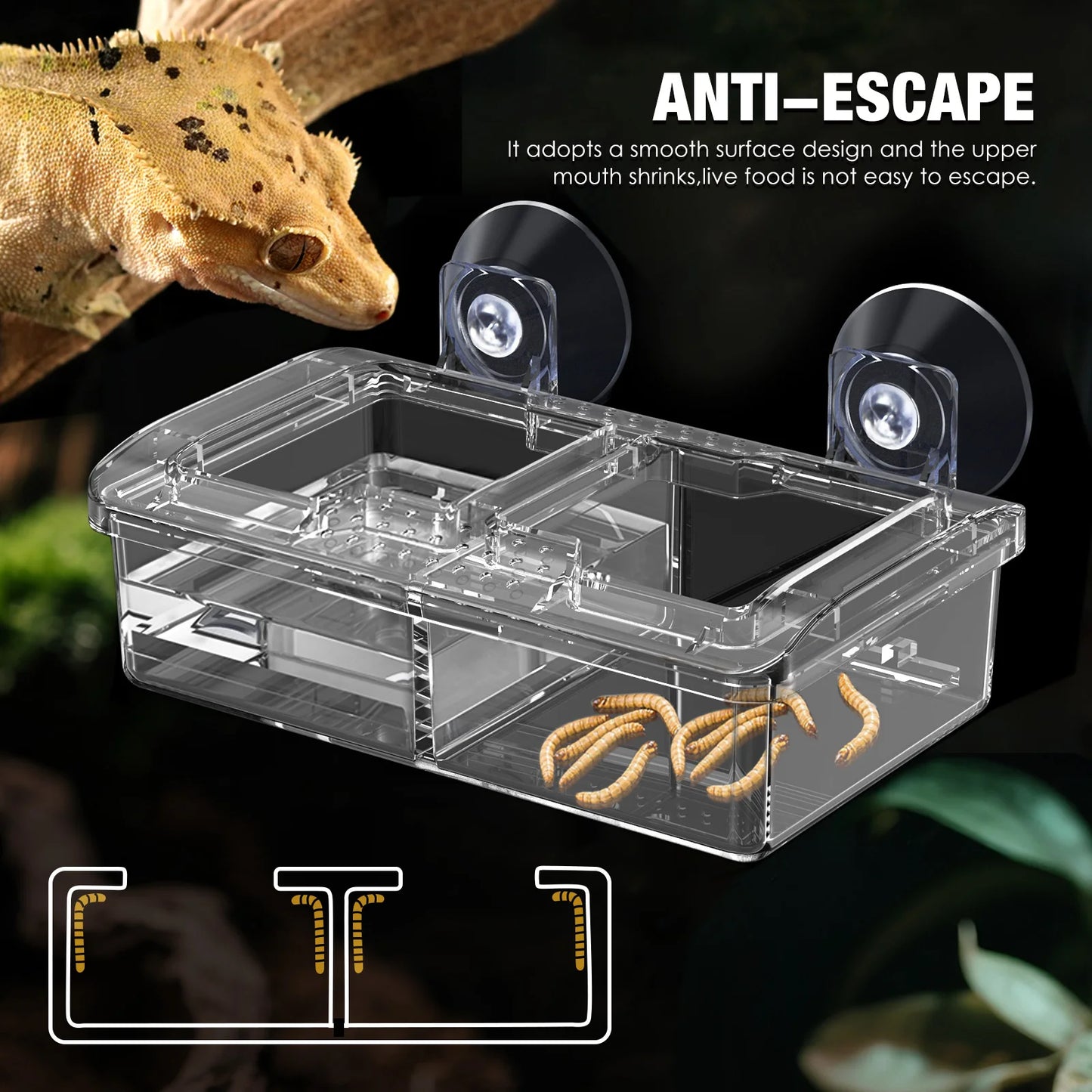 Reptile Water Food Bowl Worm Dish Ceramic Pet Bowls Anti-Escape Mini Reptile Mealworms Bowl for Lizard Bearded Dragon