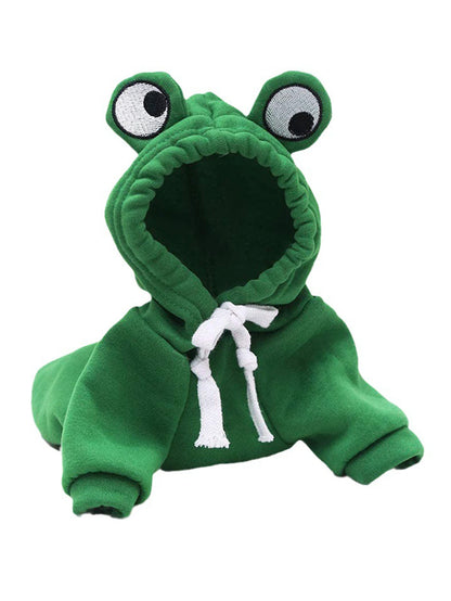 Sweat à capuche vert pour chien