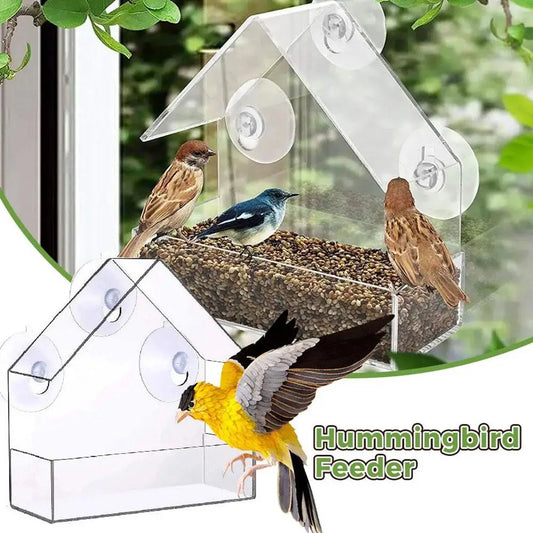 Bird Feeder Birds House for Outdoor, Window Bird Feeder with Strong Suction Cups for Wild Birds, Cardinal, Bluebird