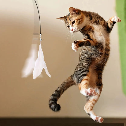 Jouet baguette d’accroche avec plume pour chats