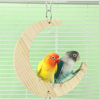 Bird Mirror Wooden Interactive Play Toy With Perch For Small Parrot Budgies Parakeet Cockatiel Conure Lovebird Cage Accessories