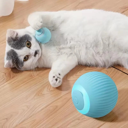 Balle interactive pour chats à rotation automatique