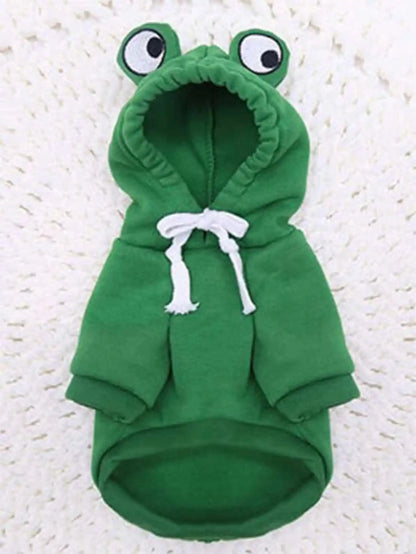 Sweat à capuche vert pour chien