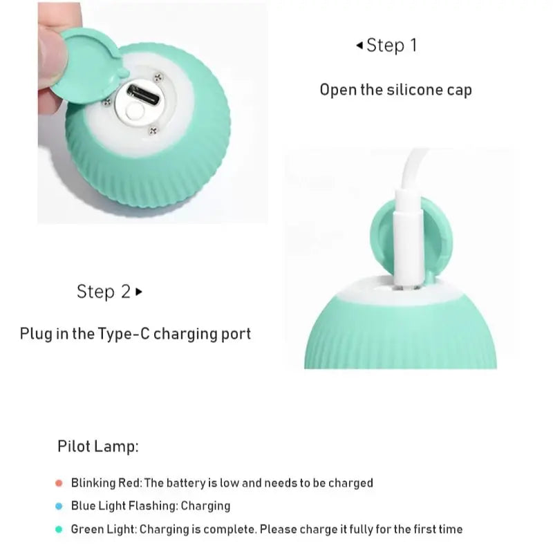 Balle interactive pour chats à rotation automatique