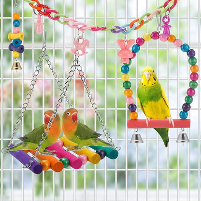 11 jouets d’oiseaux en bois