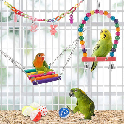 11 jouets d’oiseaux en bois