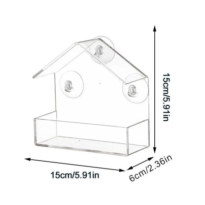 Bird Feeder Birds House for Outdoor, Window Bird Feeder with Strong Suction Cups for Wild Birds, Cardinal, Bluebird