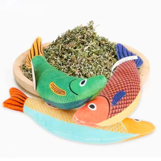 Peluche en forme de poisson à l’herbe à chats