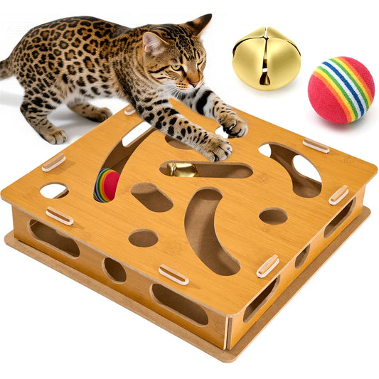 Jouet interactifs en bois pour chats