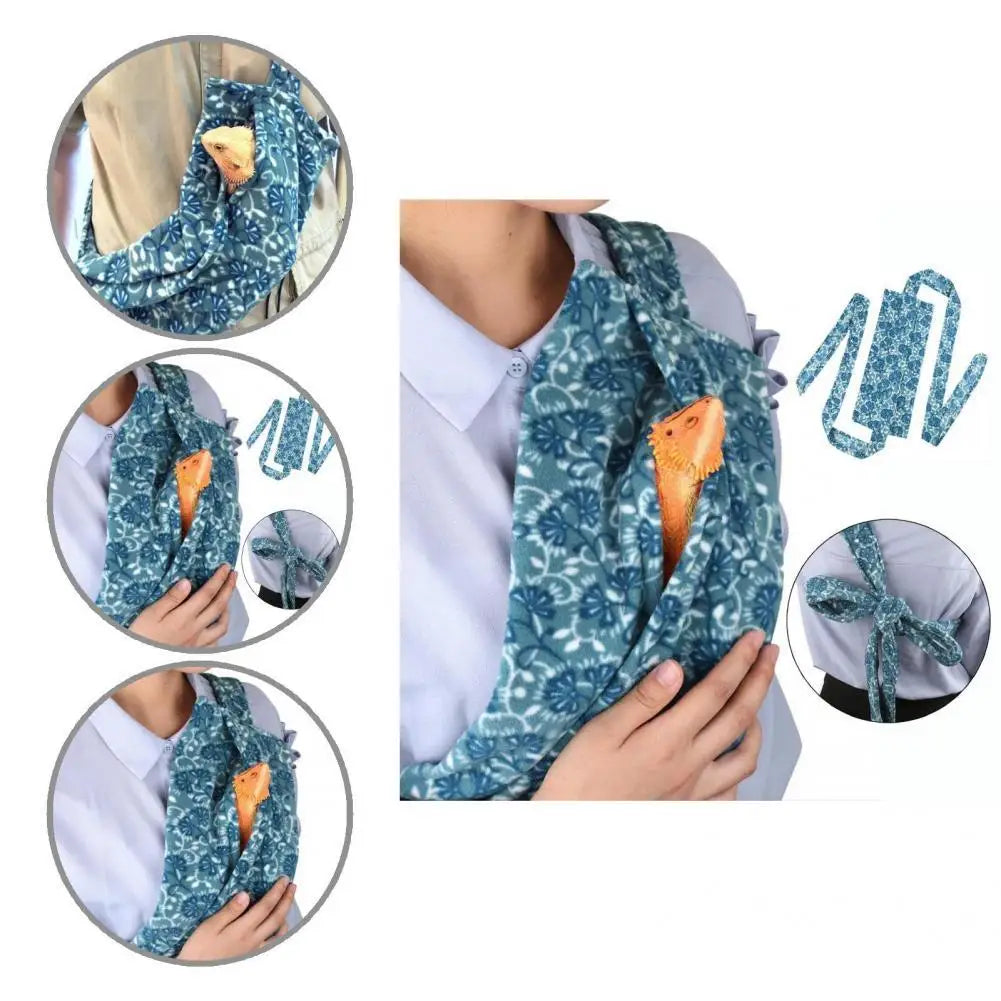 Outdoor Reptile Sling Bag Useful Reptile Carrier Bag Comfortable Flannel Sling Reptile Carrier  Bearded Dragon Sling Bag