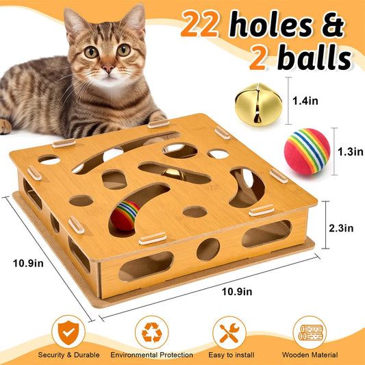 Jouet interactifs en bois pour chats