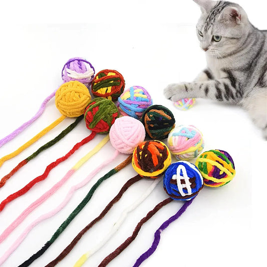 Balles à mâcher et à taquiner pour chats en laine
