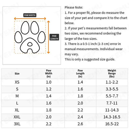 Chaussures pour chien étanche 4pcs