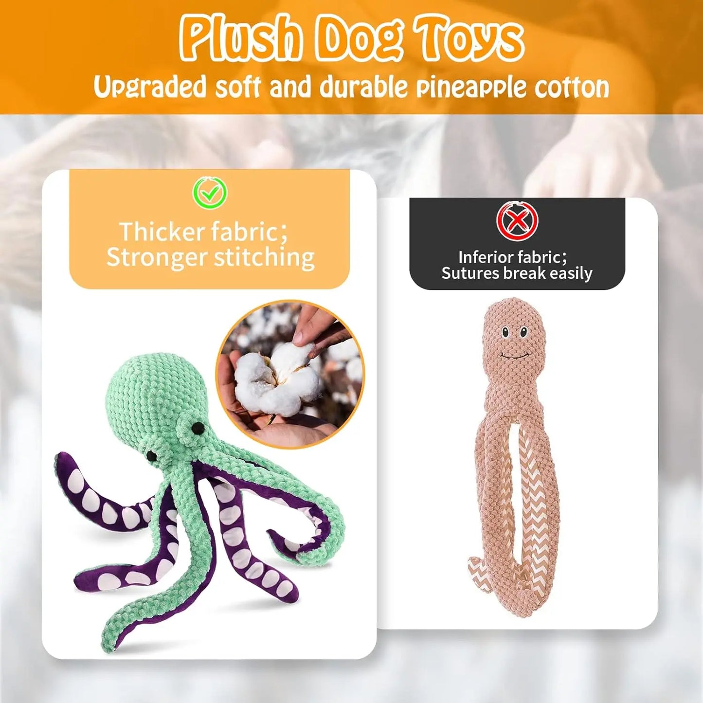 Peluche pieuvre jouet pour chiens
